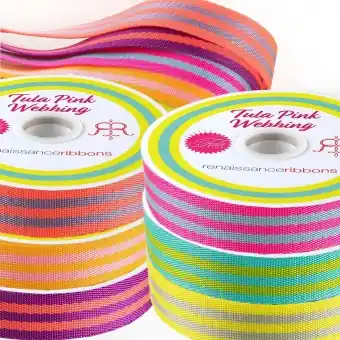 ALLE FARBEN! Tula Pink 1inch Designer Webbing – Renaissance Ribbons 25mm Gurtband-Set – Striped Strapping SPARSET! – 6x 2 yards / 1,8m Ausverkauf