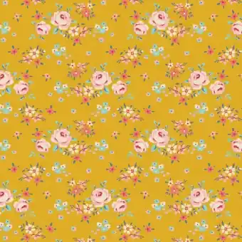 Gracie Yellow – Tildas Creating Memories Blümchenstoffe – Original skandinavische Frühling Basicstoffe Im Trend