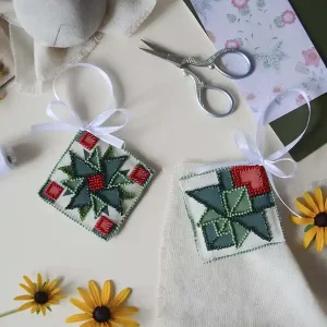 Direktkauf Perlenstickerei Weihnachtssterne 2-er Pack