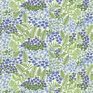 Meterware Blau Blume Abverkauf