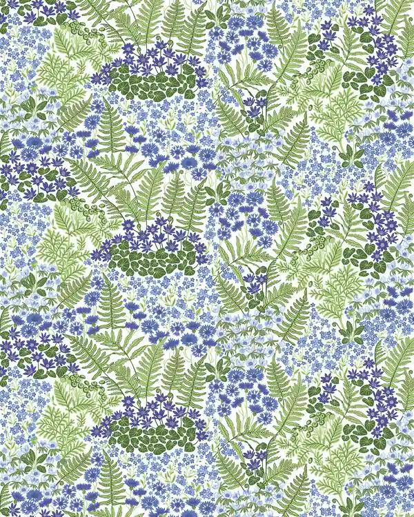 Meterware Blau Blume Abverkauf