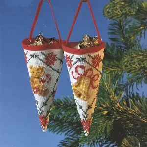 Schneller Versand Weihnachts-Tüte Teddybär und Weihnachtsglocke 2-er Pack