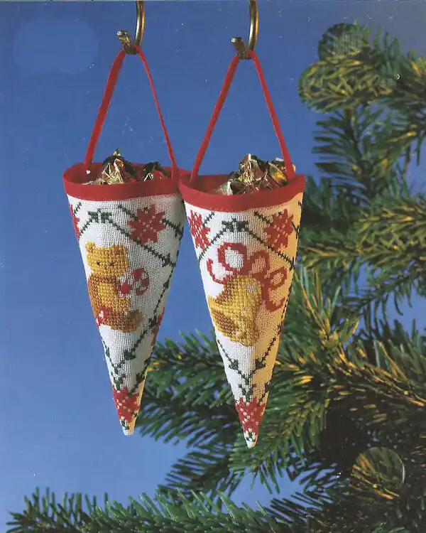 Schneller Versand Weihnachts-Tüte Teddybär und Weihnachtsglocke 2-er Pack