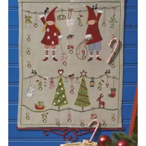 Heißes Angebot Stickpackung Kalender Wichtel und Tannen