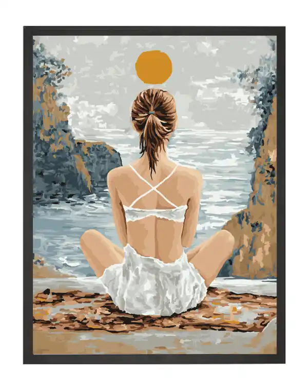 Paint by numbers Meditation bei Sonnenuntergang Direktkauf