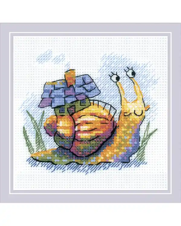 Finale Aktion Stickpackung Bild Kleine Schnecke