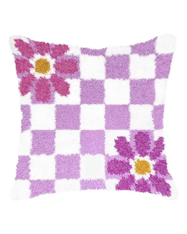 Stickpackung Knüpfkissen Blumen auf dem Schachbrett Sichere Zahlung