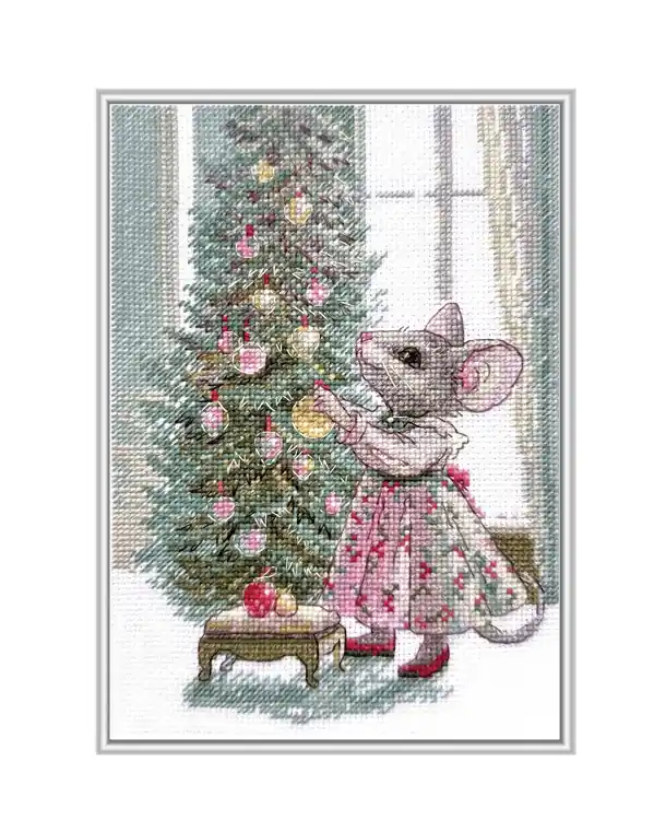 Stickpackung Bild Maus in der Weihnachtszeit Zertifiziert