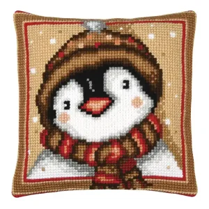 Angebot Stickpackung Kissen Pinguin