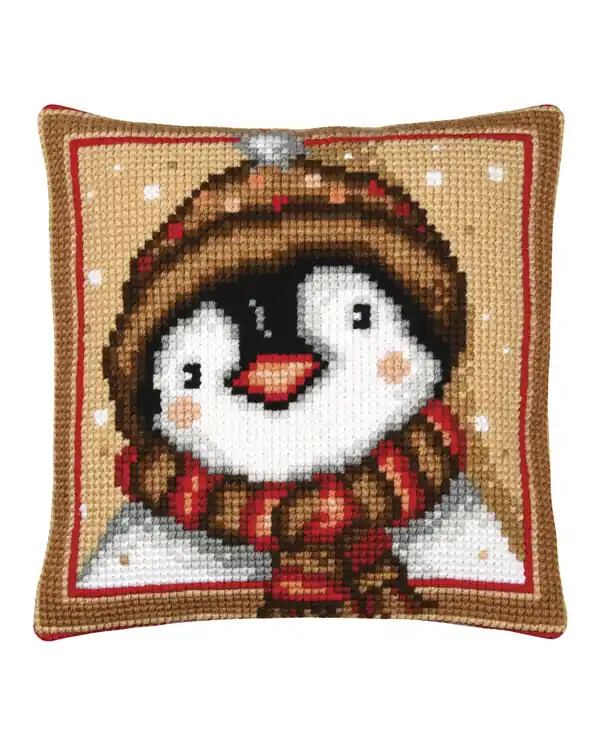 Angebot Stickpackung Kissen Pinguin