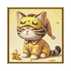 Diamond painting Schlafende Katze. Handgefertigt