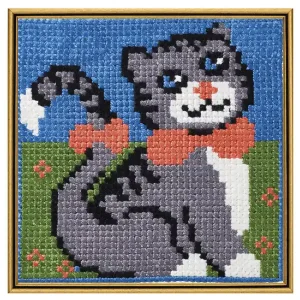 Solange Der Vorrat Reicht Stickpackung Stramin Katze