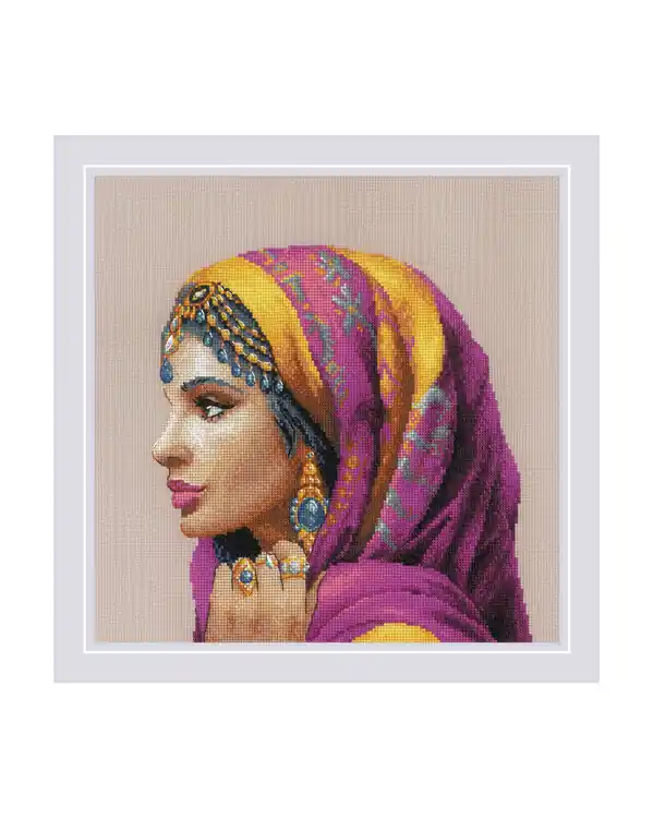 Premium Stickpackung Bild Frau mit fantastischem Schal