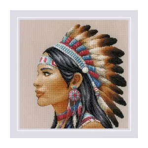 Solange Der Vorrat Reicht Stickpackung Bild Frau mit Federn