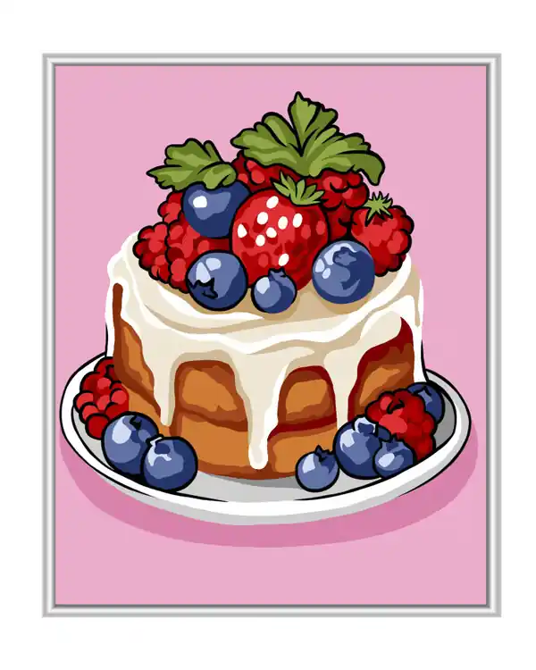 Malen nach Zahlen Beerentorte Hochwertig