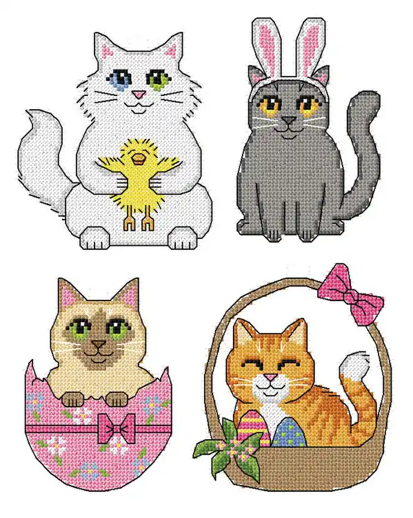 Plastik Canvas Katzen 4-er Pack Nur Für Kurze Zeit