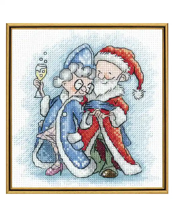 Kostenloser Rückversand Stickpackung Bild Oma und der Weihnachtsmann