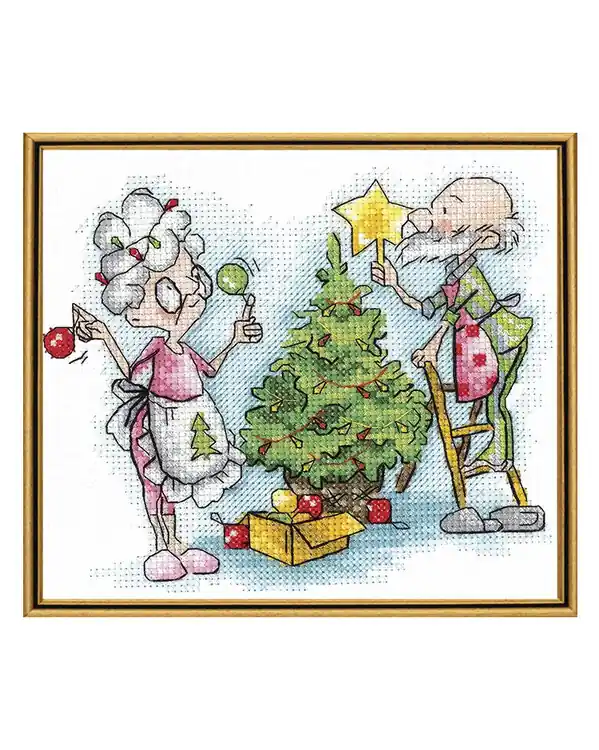 Knallerangebot Stickpackung Bild Oma feiert Weihnachten