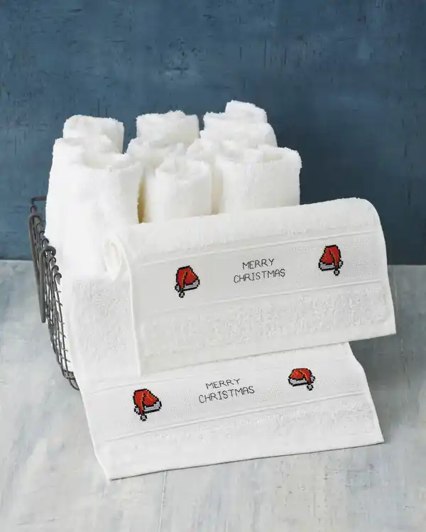 Stickpackung Handtücher Weihnachtsthema 2-er Pack Saisonangebot