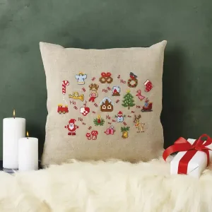 Premium Stickpackung Kissen Ho ho ho