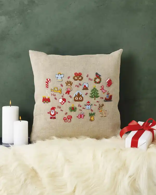 Premium Stickpackung Kissen Ho ho ho