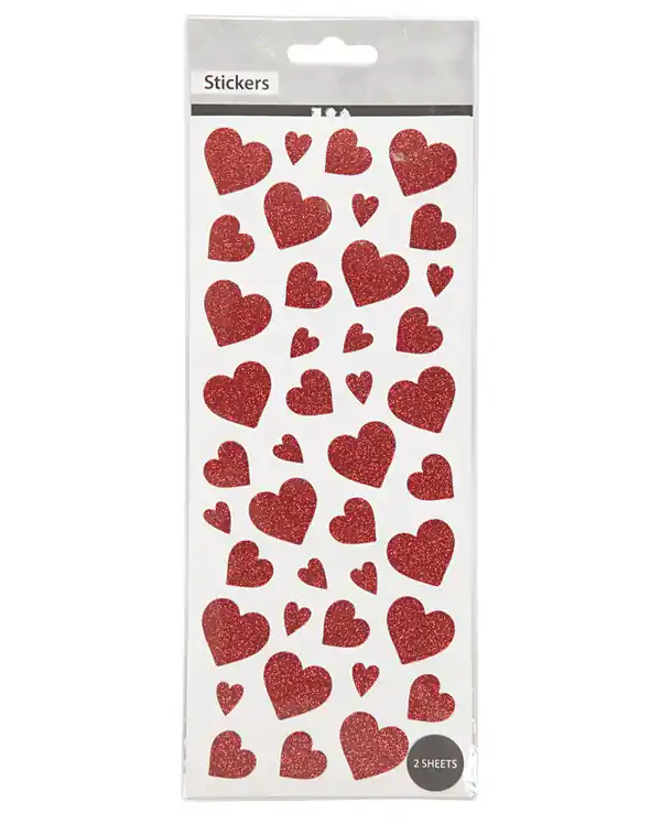 Sticker mit Glitzer-Herzen Jetzt Zugreifen