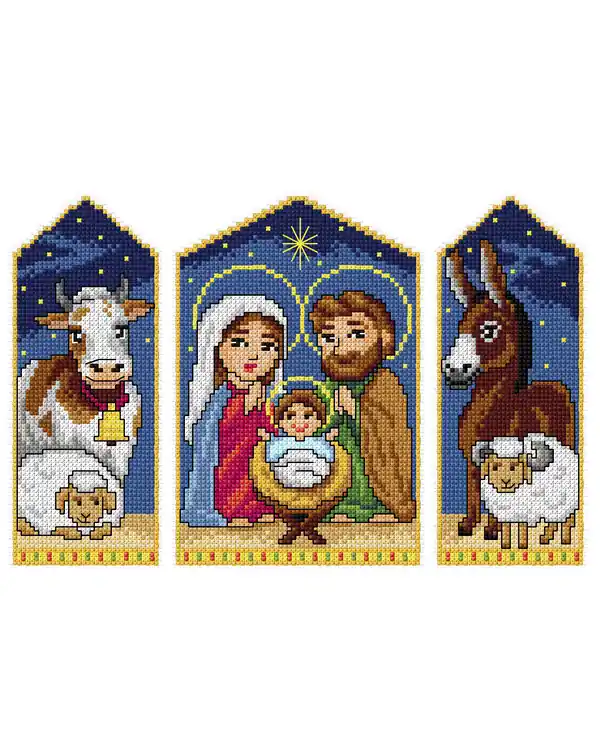 Plastik Canvas Jesus 3-er Pack Handgefertigt