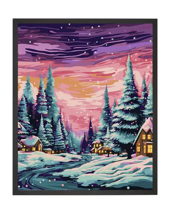 Paint by Numbers Winterdorf Kostenfreie Lieferung