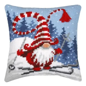 Bestseller Stickpackung Kissen Skifahren