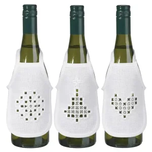 Stickpackung Flaschenschürzen weiß 3-er Pack Premium