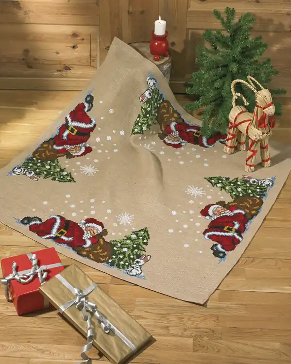 Heute Kaufen Stickpackung Tannenbaumdecke Schlafender Weihnachtsmann