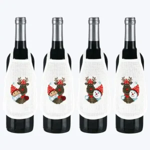 Günstig Stickpackung Flaschenschürzen Rudolf 4-er Pack