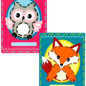 Stickpackung Karte Fuchs und Eule 2-er Pack Ausverkauf
