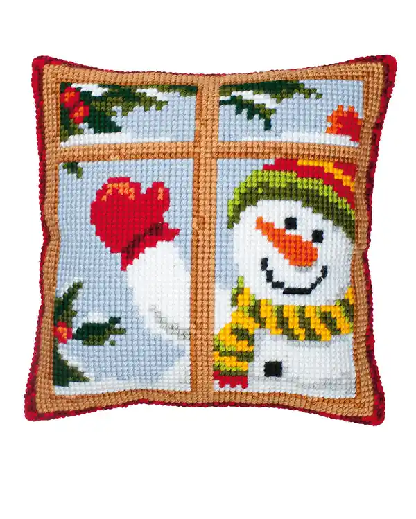 Saisonangebot Kissen Froher Schneemann