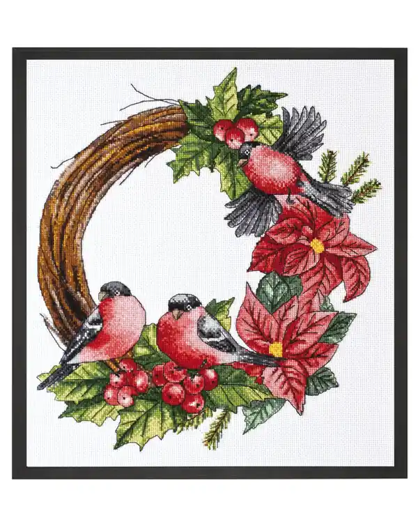 Hochwertig Stickpackung Bild Weihnachtskranz