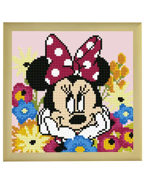 Schneller Versand Diamond Painting Minnie zwischen Blumen