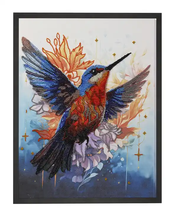 Handgefertigt Perlenstickerei Bunter Vogel