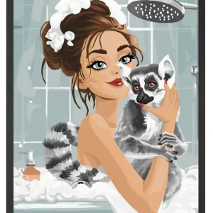 Weltweiter Versand Paint by numbers Lemur