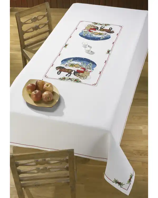 Top-Preis Stickpackung Tischdecke Pferdewagen