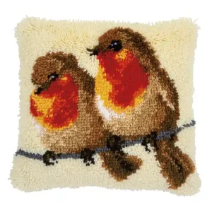 Ab Werk Knüpfkissen Rotkehlchen