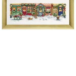 Stickpackung Bild Weihnachtsstraße Leinen Neu Im Sortiment
