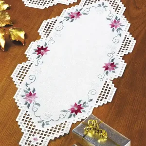 Neue Ware Stickpackung Hardangerläufer Weihnachtsblumen