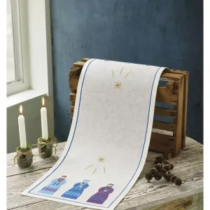 Stickpackung Läufer Drei weise Männer blau Top-Qualität