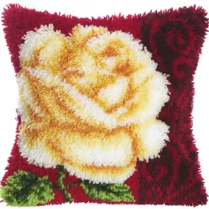Knüpfkissen Rose Knallerangebot