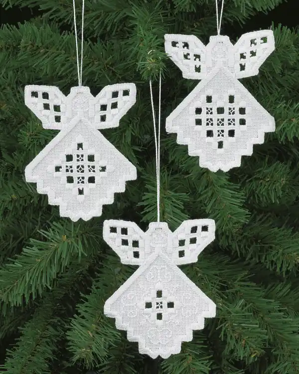 Top-Seller Stickpackung Hardanger Weihnachtsdekoration Engel 3-er Pack