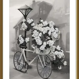 Nur Heute Perlenstickerei Bild Fahrrad