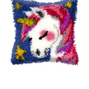 Weltweiter Versand Knüpfkissen Einhorn