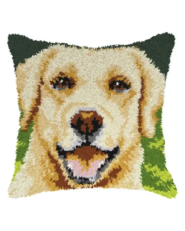 Stickpackung Knüpfkissen Golden Retriever Aktuell