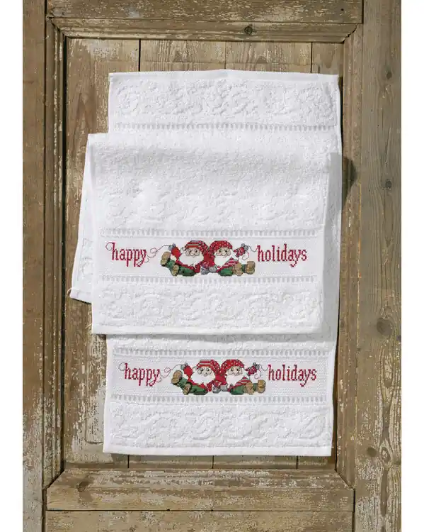 Stickpackung Handtücher Happy holidays 2-er Pack Finale Aktion