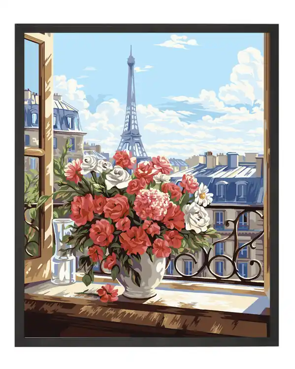 Paint by Numbers Fenster in Paris Top-Preis